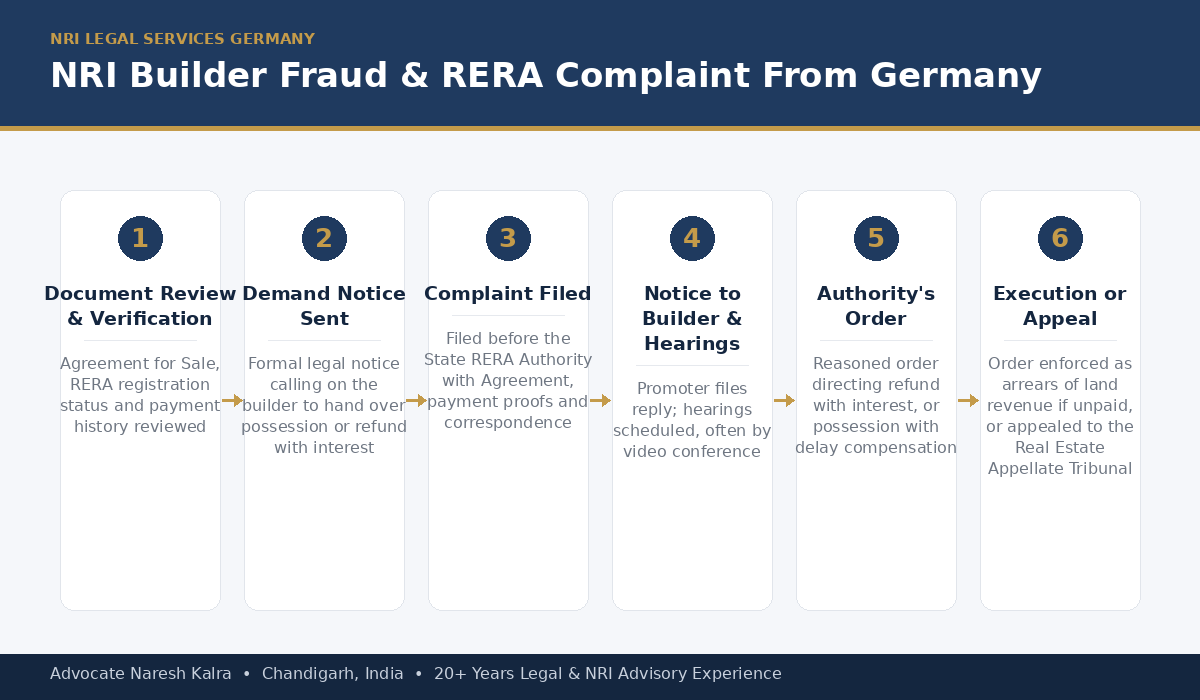 NRI Builder Fraud RERA Complaint Process for Germany-Based NRIs — Advocate Naresh Kalra