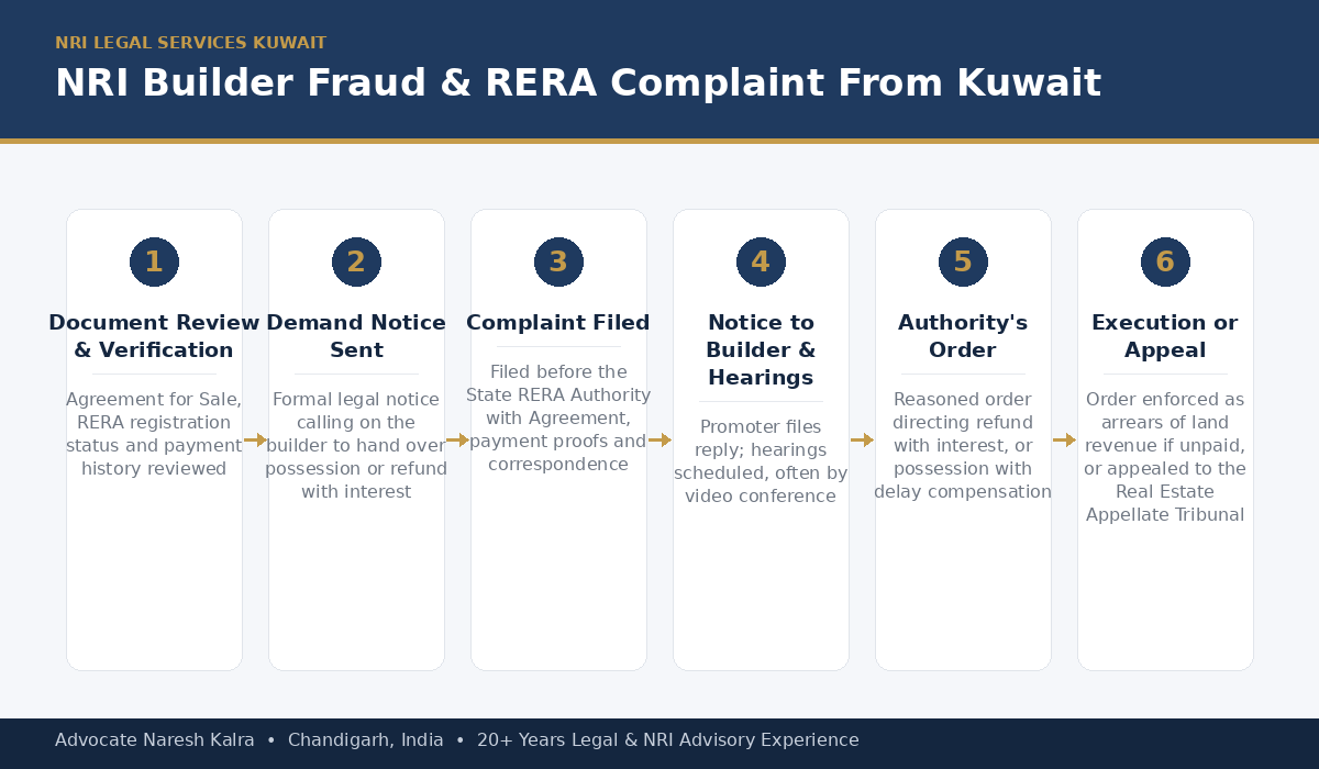 NRI Builder Fraud RERA Complaint Process for Kuwait-Based NRIs — Advocate Naresh Kalra